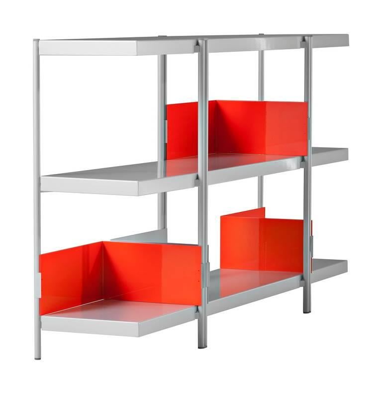 "Zigzag" Black or White Painted Steel Low Bookcase by ...