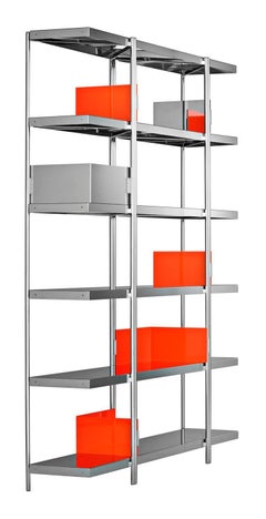 "Zigzag" Mirror Finished Steel High Bookcase by Konstantin Grcic for Driade