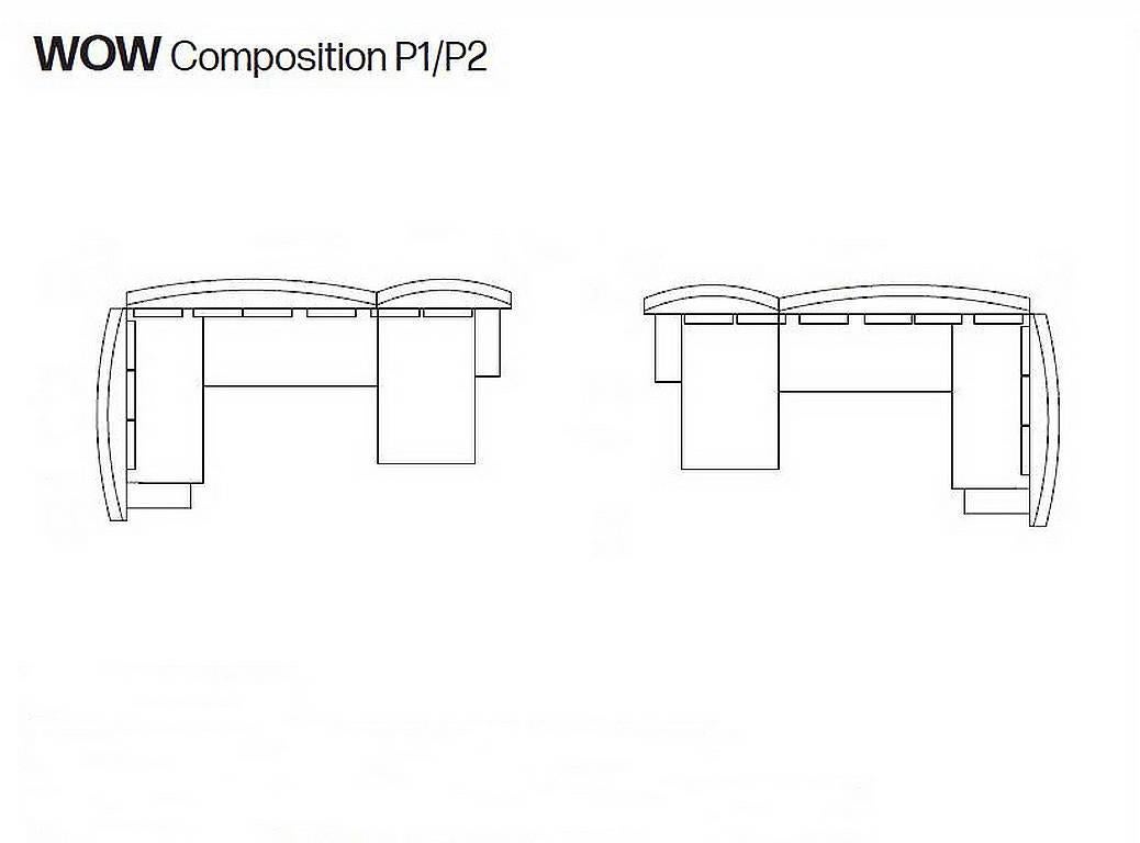 italien Canapé sectionnel «ow » en plumes d'oie, composition P1 ou P2 de P. Starck, Driade en vente