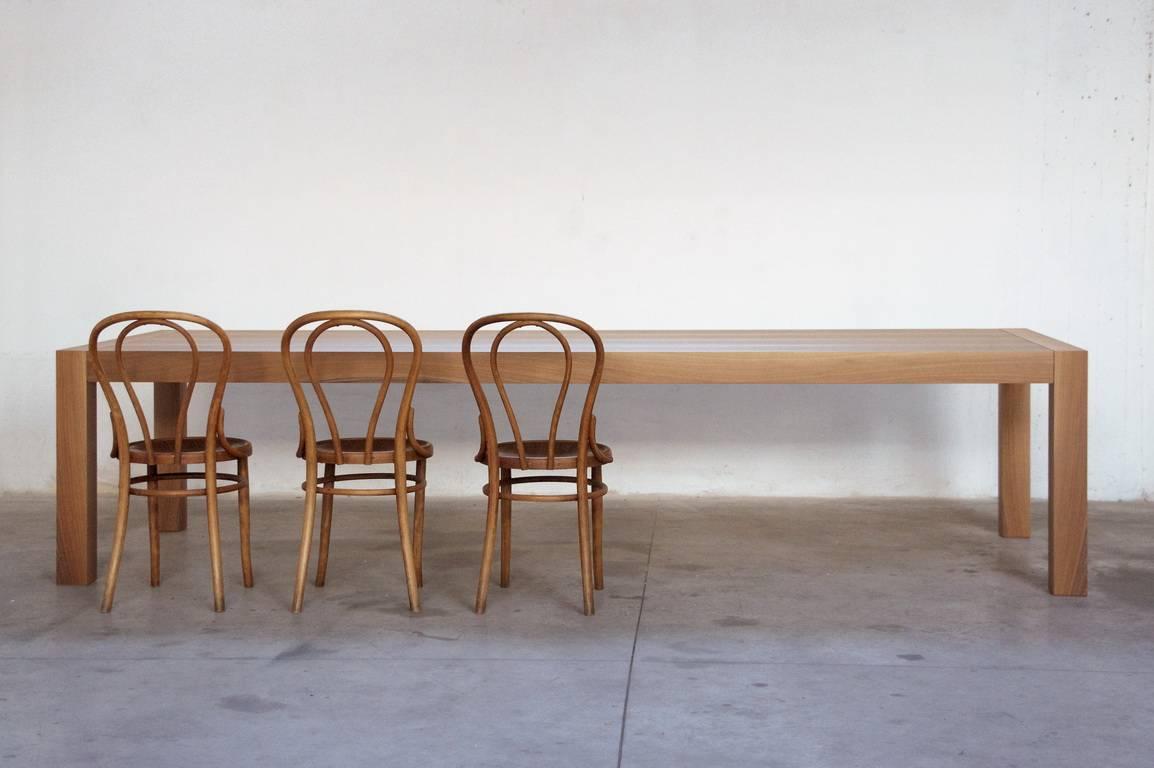Ausziehbarer rechteckiger Holztisch „Kwaak ++“ von Stephane Lebrun für Dessie' (Furnier) im Angebot