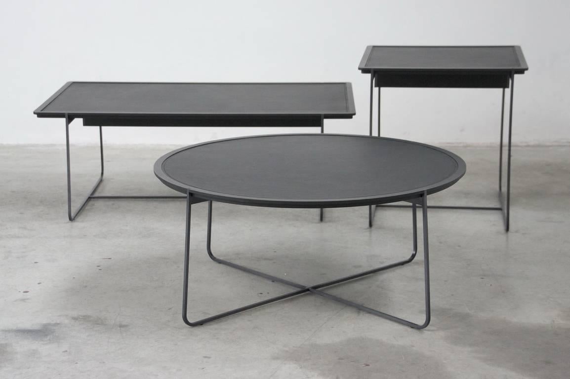italien Table d'appoint ronde basse « Petit Cuvee » conçue par Stephane Lebrun pour Dessie en vente