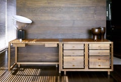 "Escritorio "Optimum" de nogal diseñado por Stephane Lebrun para Dessie