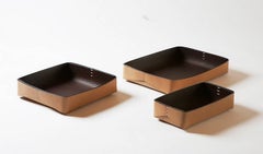 Quadratisches Ledertablett ""Quadro", entworfen von Oscar Maschera