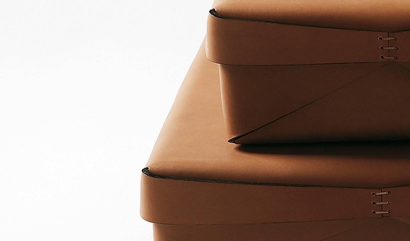 XXIe siècle et contemporain Boîte en cuir «ettangolare » conçue par Oscar Maschera en vente