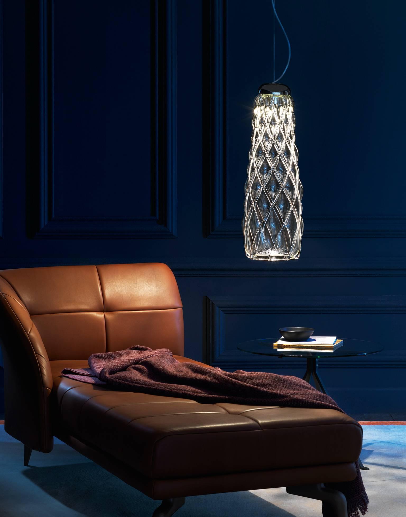 XXIe siècle et contemporain Lampe à suspension en verre soufflé « Pinecone » de Fontana Arte, conçue par Paola Navone en vente