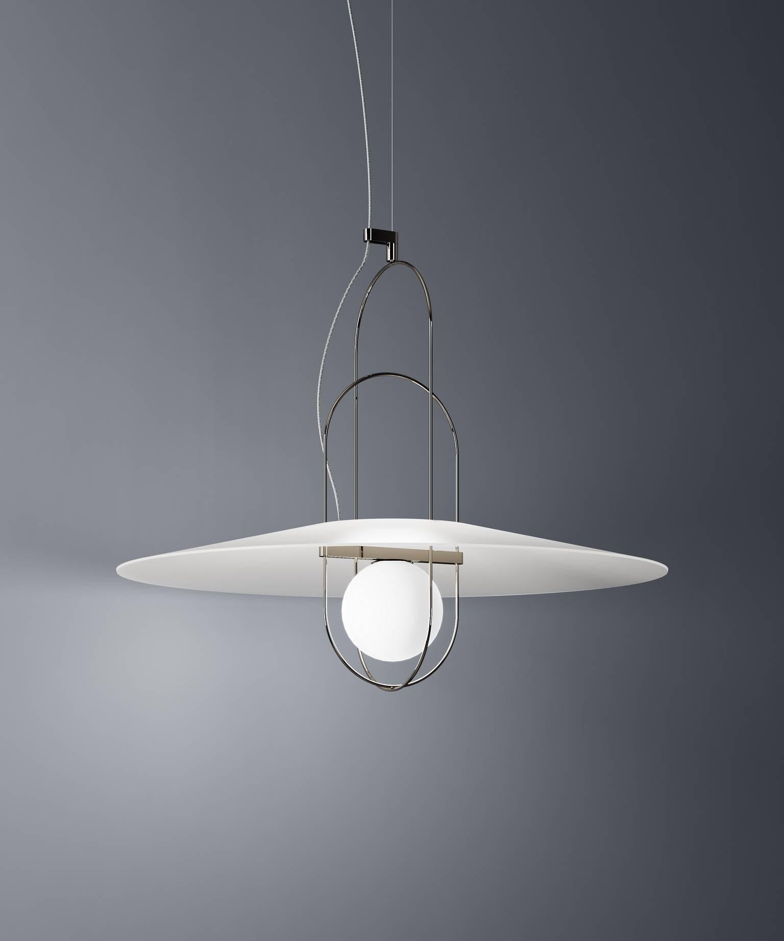 Moderne Lampe à suspension Setareh avec diffuseur en verre de Francesco Librizzi pour Fontana Arte en vente