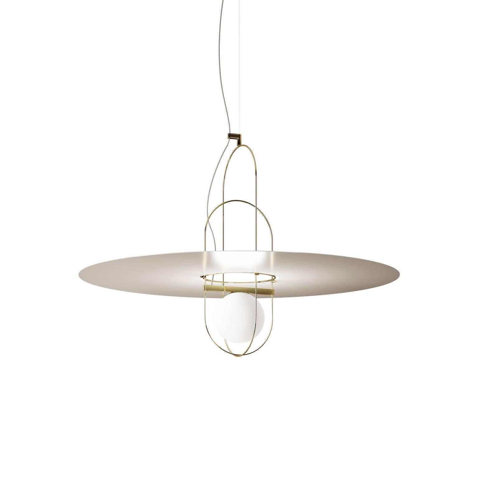 "Setareh" Pendant Lamp with Metal Disk by Francesco Librizzi for FontanaArte For Sale