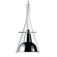 "Flute Magnum" Glass and Aluminum Pendant Lamp by Franco Raggi for FontanaArte