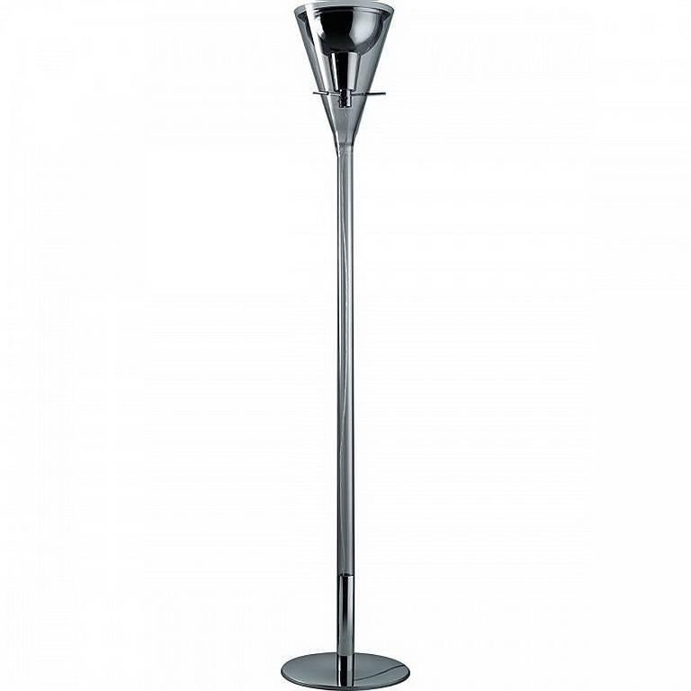 "Flute Magnum" Glass and Aluminum Floor Lamp by Franco Raggi for FontanaArte For Sale