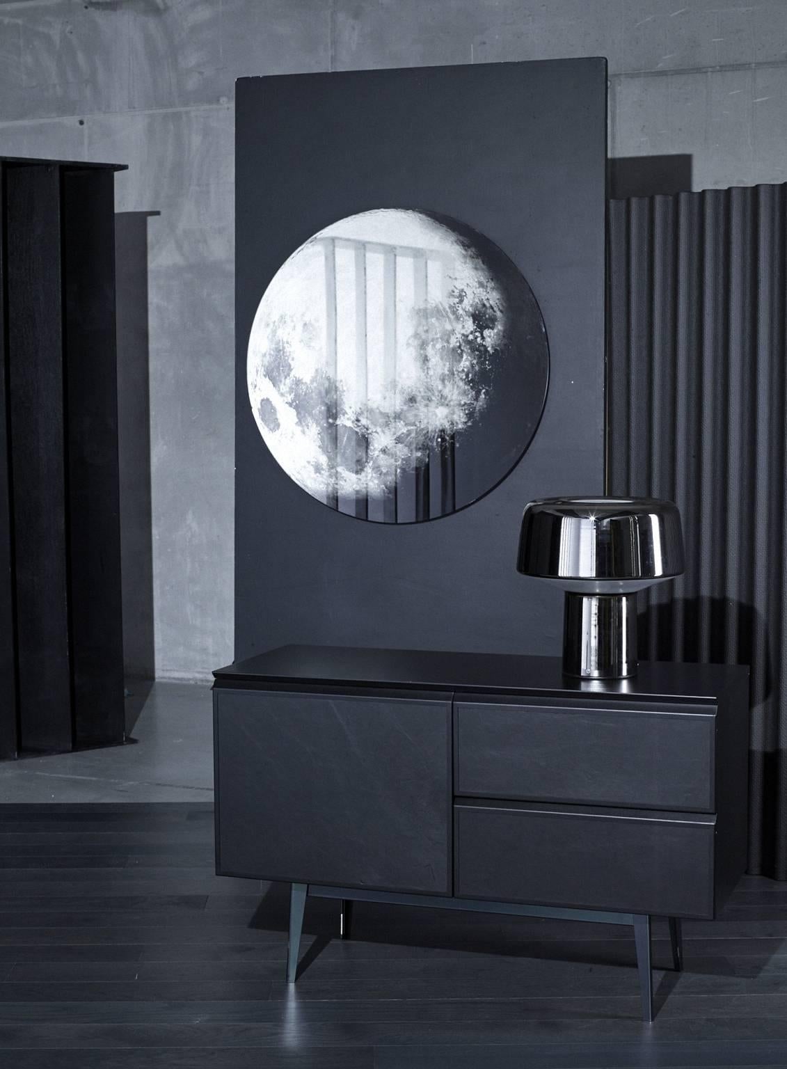 Moderne Miroir mural rond « My Moon My Mirror » en verre imprimé de Moroso pour Diesel en vente