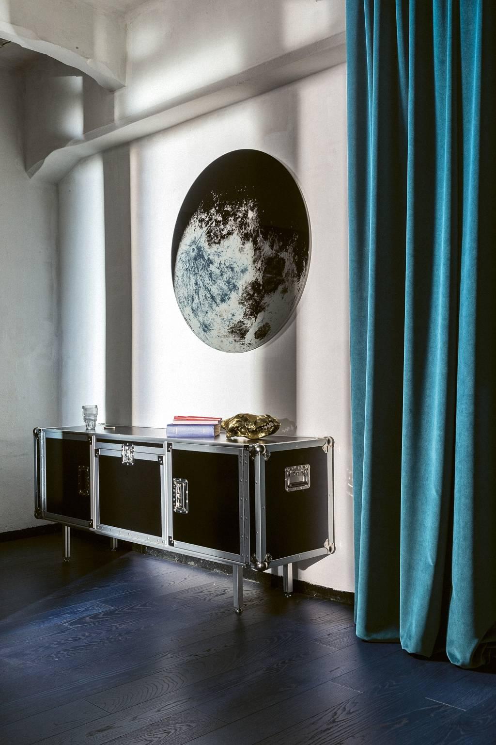 Verre Miroir mural rond « My Moon My Mirror » en verre imprimé de Moroso pour Diesel en vente
