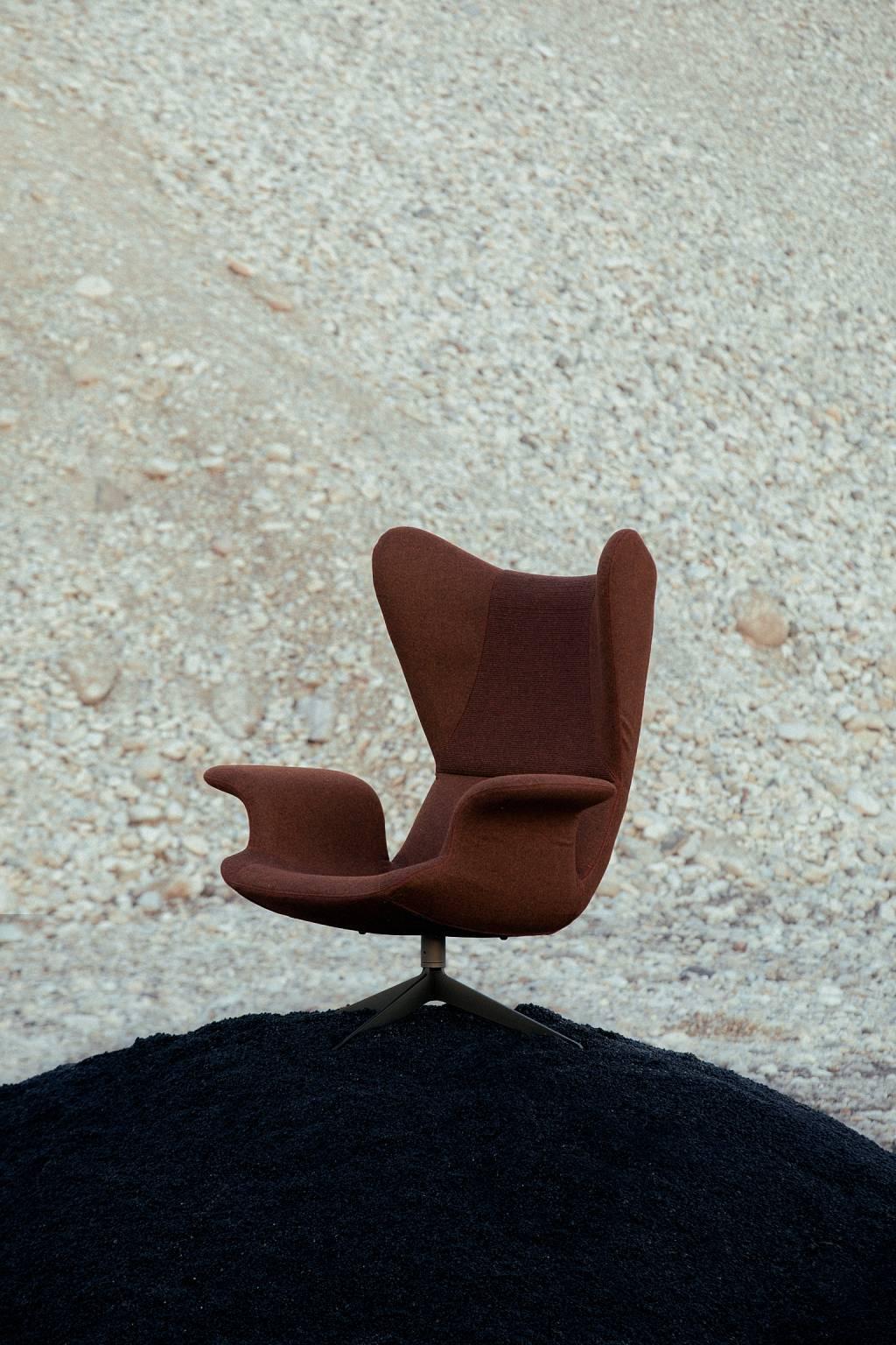 XXIe siècle et contemporain Fauteuil pivotant à haut dossier en tissu ou en cuir « Longwave » de Moroso pour Diesel en vente