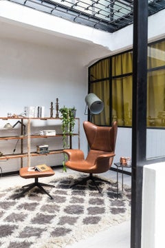 Sillón giratorio con respaldo alto "Longwave" de tela o piel por Moroso para Diesel