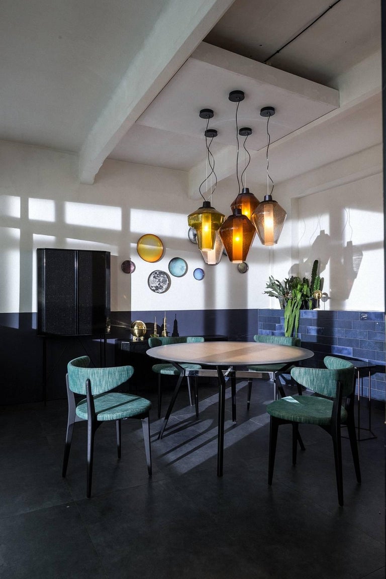 "Pylon Gradient" Round Table with Oak Top and Steel Base by Moroso for ...