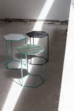"Hexxed" Glass and Aluminum Top & Painted Steel Side Table by Moroso for Diesel
