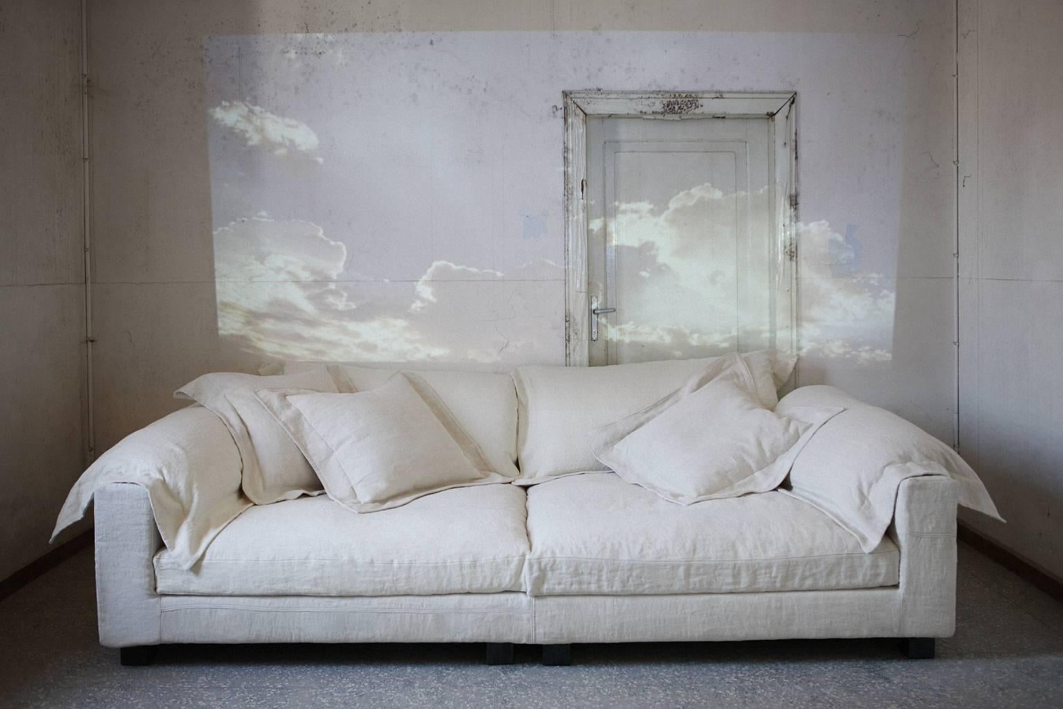 „Nebula Nine“ Sofa aus Baumwolle, Leinen, Leder und Samt mit Samtbezug von Moroso & Diesel (21. Jahrhundert und zeitgenössisch) im Angebot