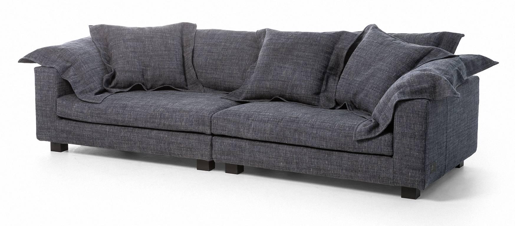 „Nebula Nine“ Sofa aus Baumwolle, Leinen, Leder und Samt mit Samtbezug von Moroso & Diesel (Gemalt) im Angebot