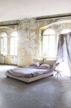 "Nebula Five 170" Cotton Linen Leather or Velvet Double Bed by Moroso for Diesel