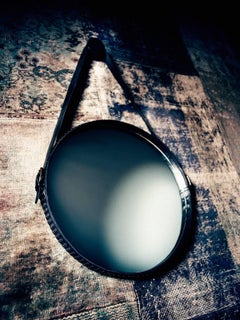 "Ego Stud" Wall Mirror Steel & Studded Black Leather Framed by Moroso for Diesel