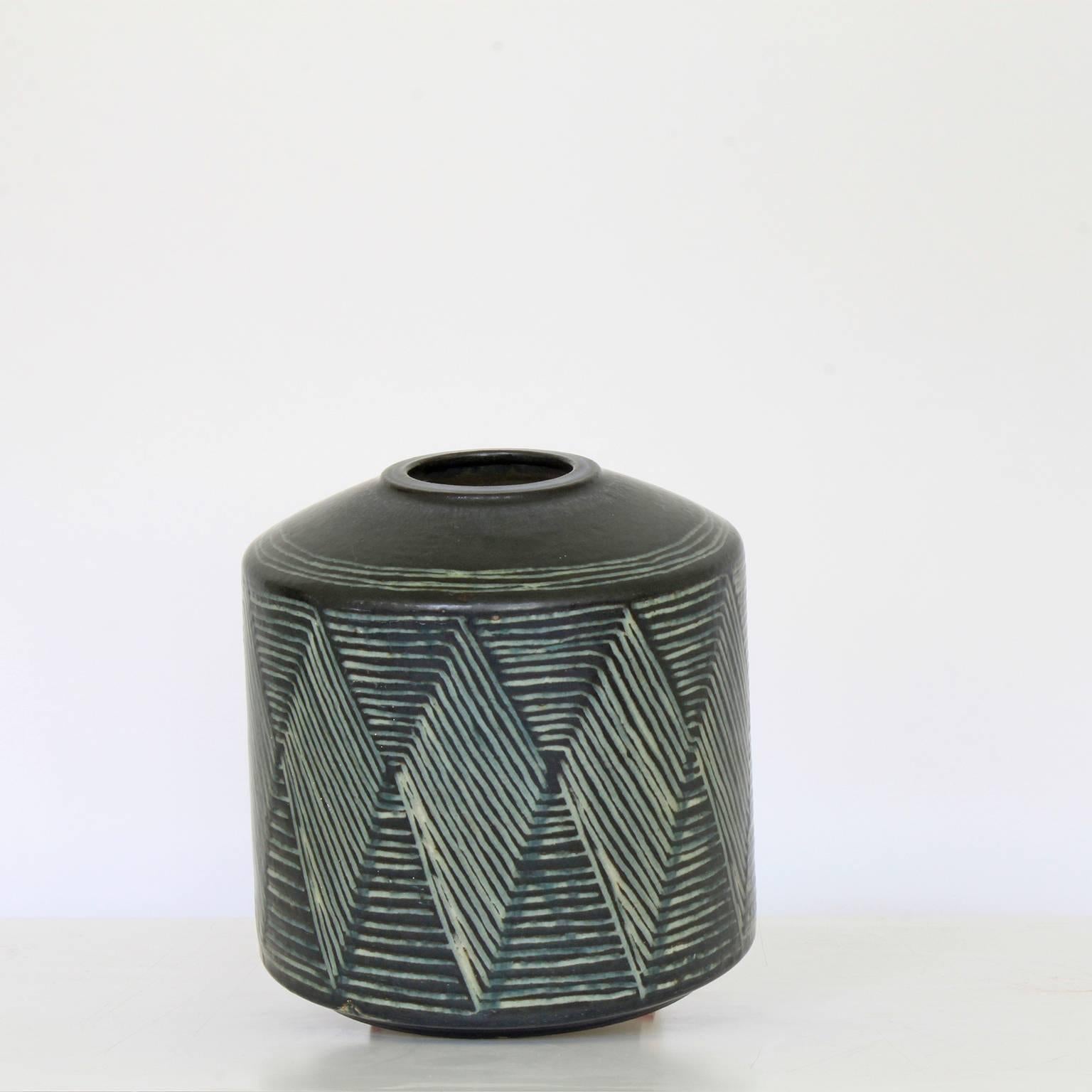 Mid-Century Modern Impressive Stoneware Vase by Eva Stæhr Nielsen For Sale