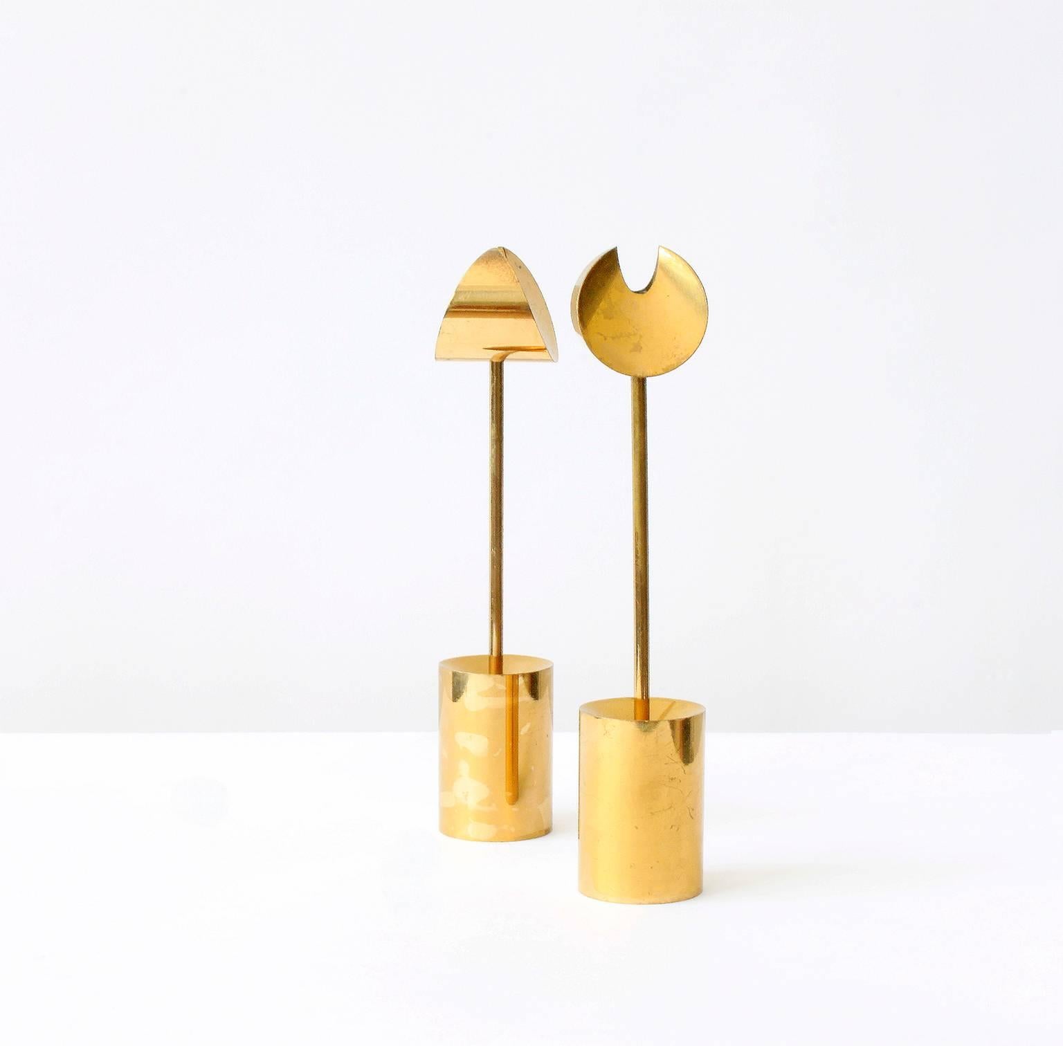 Pierre Forsell Brass Candleholders For Sale 1
