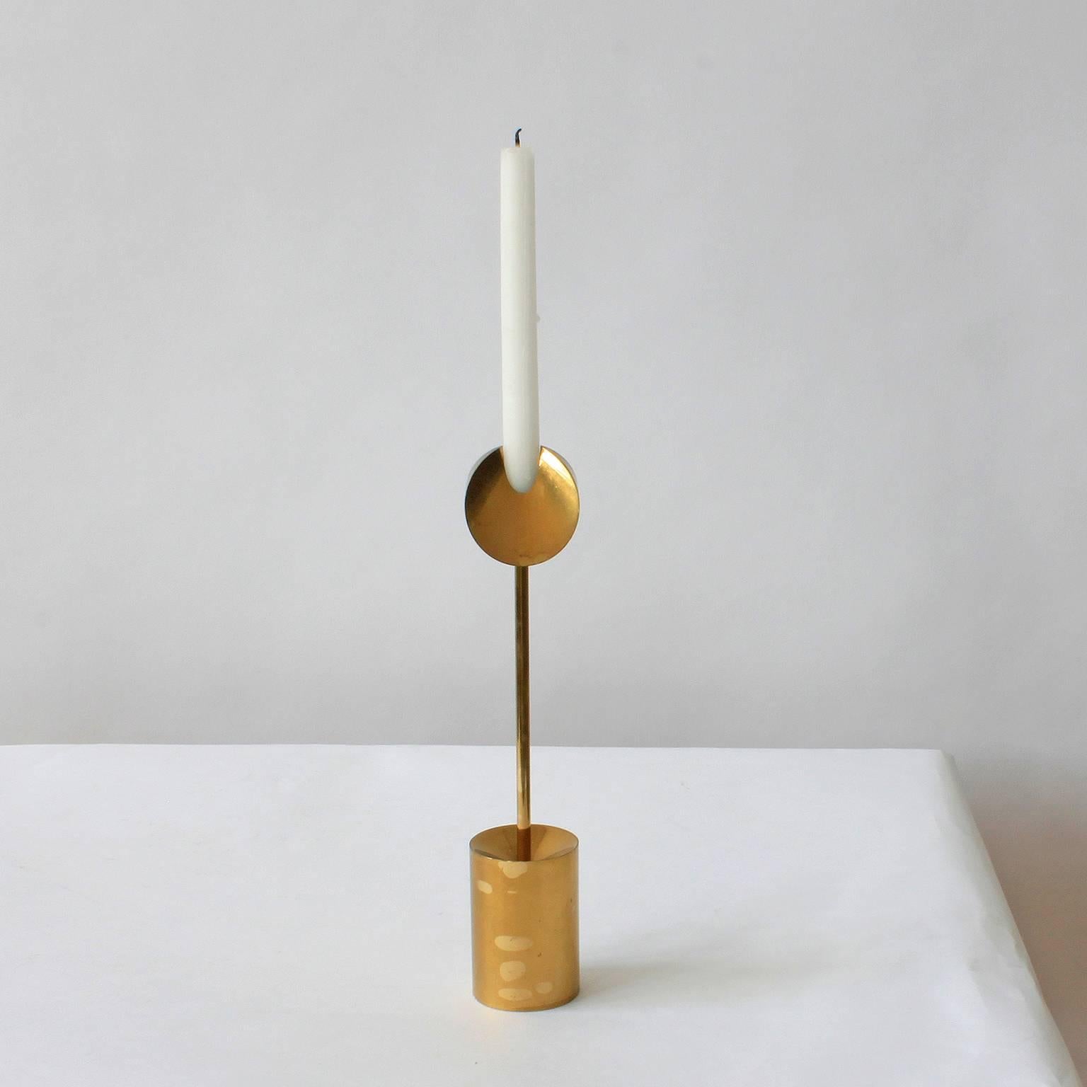 Swedish Pierre Forsell Brass Candleholders For Sale