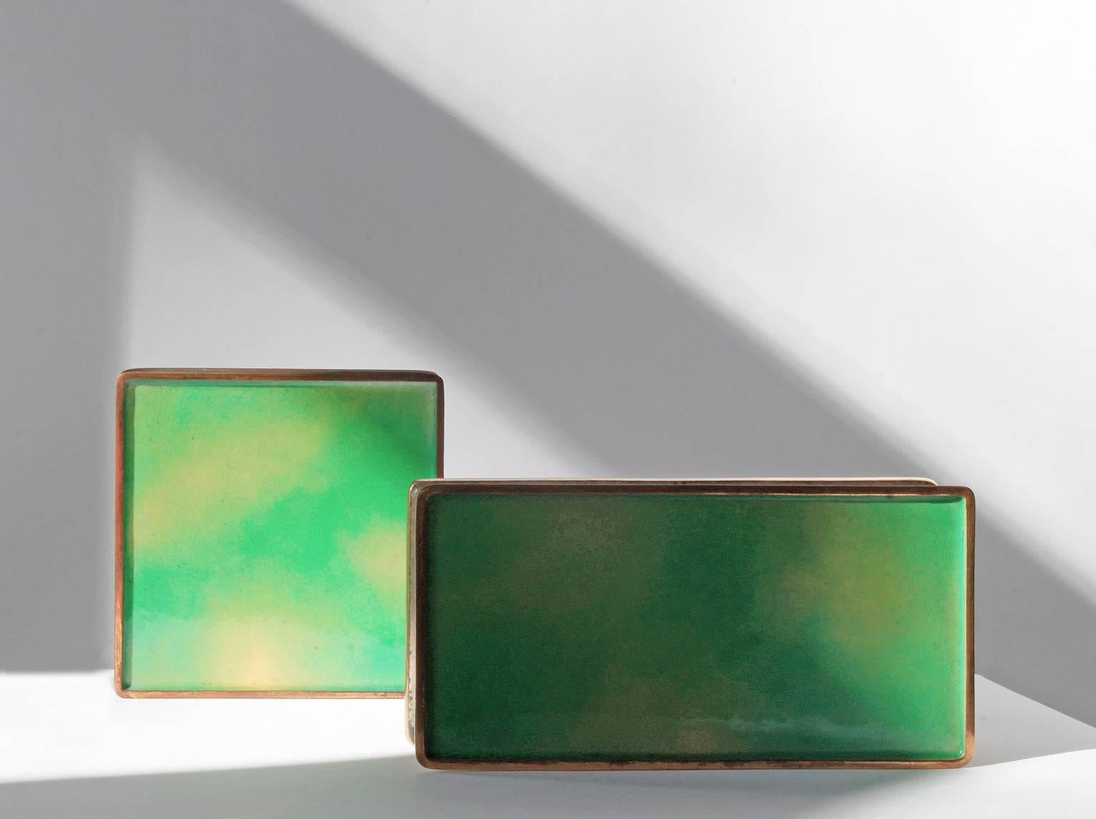 Gio Ponti Door Handles with Hand-Polished Enamel on Brass by Paolo De Poli In Excellent Condition In Brussels, BE