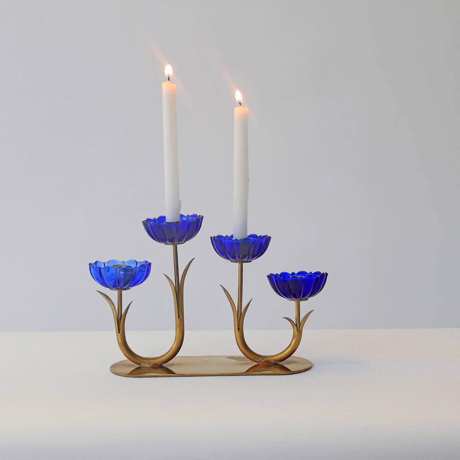 Swedish Delicate Gunnar Ander Flower Candleholders