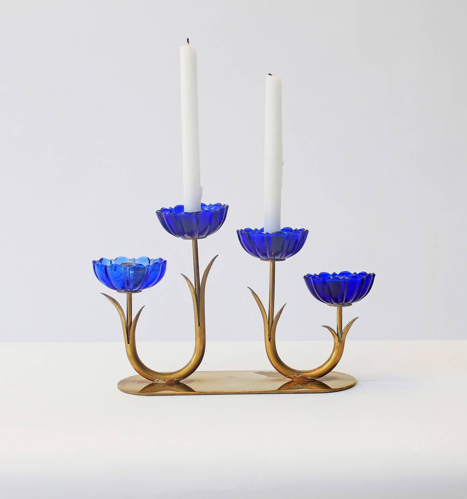 Delicate Gunnar Ander Flower Candleholders In Good Condition In Brussels, BE