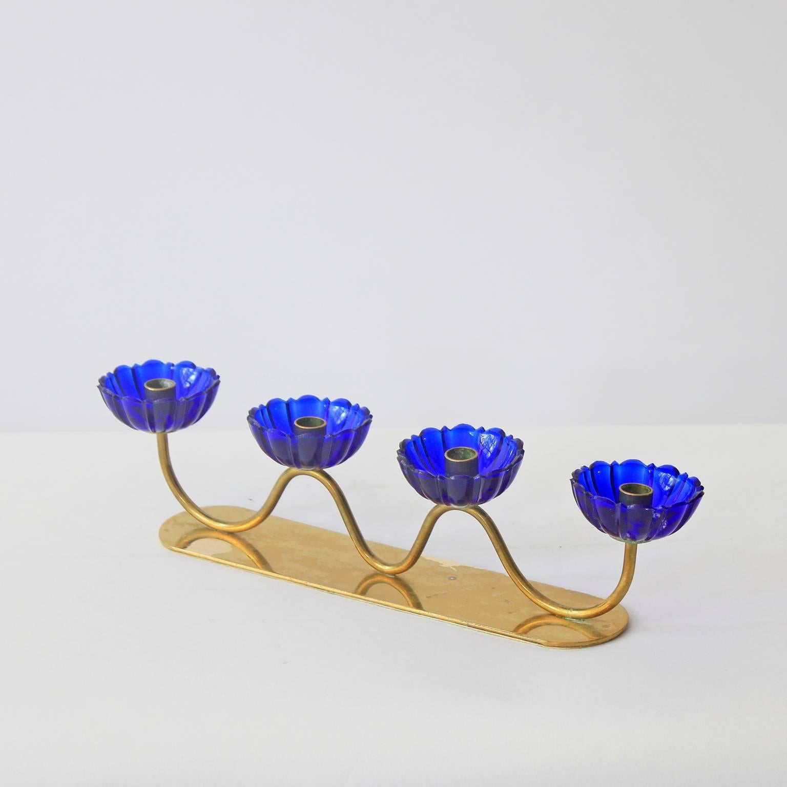 Swedish Delicate Gunnar Ander Flower Candleholders