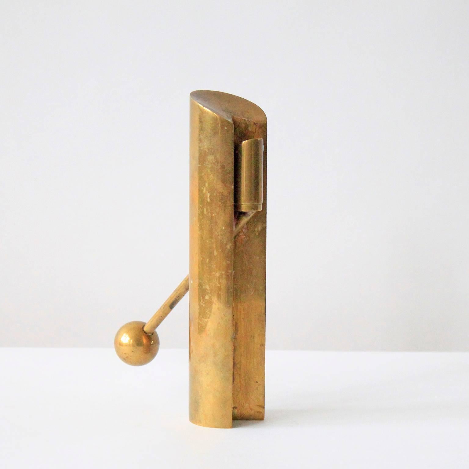 Rare Adjustable Brass Candleholder by Pierre Forssell In Good Condition For Sale In Brussels, BE