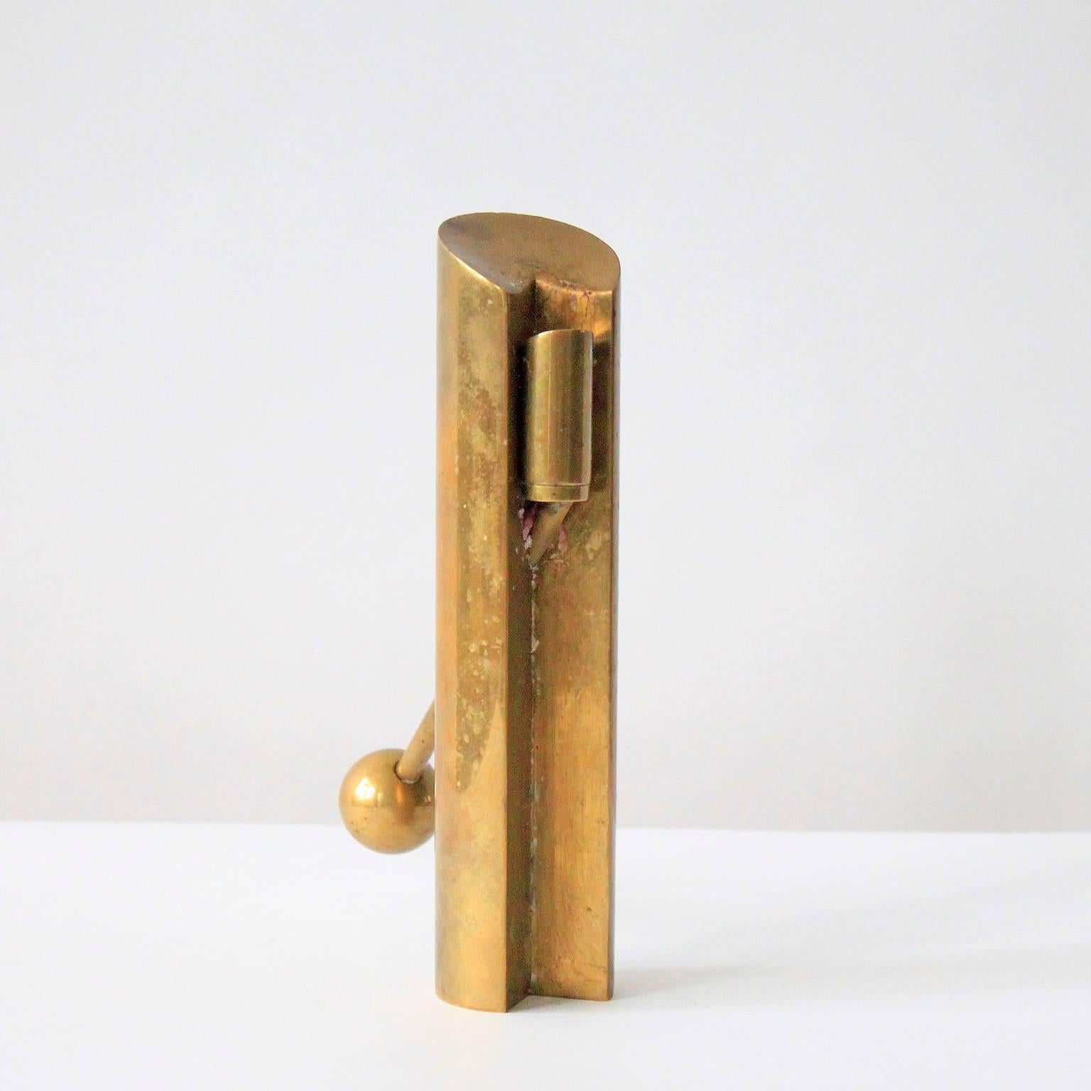 Mid-20th Century Rare Adjustable Brass Candleholder by Pierre Forssell For Sale