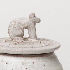 Ceramic Modern Pot - Poi with Seated Animal on Lid by Ian Godfrey