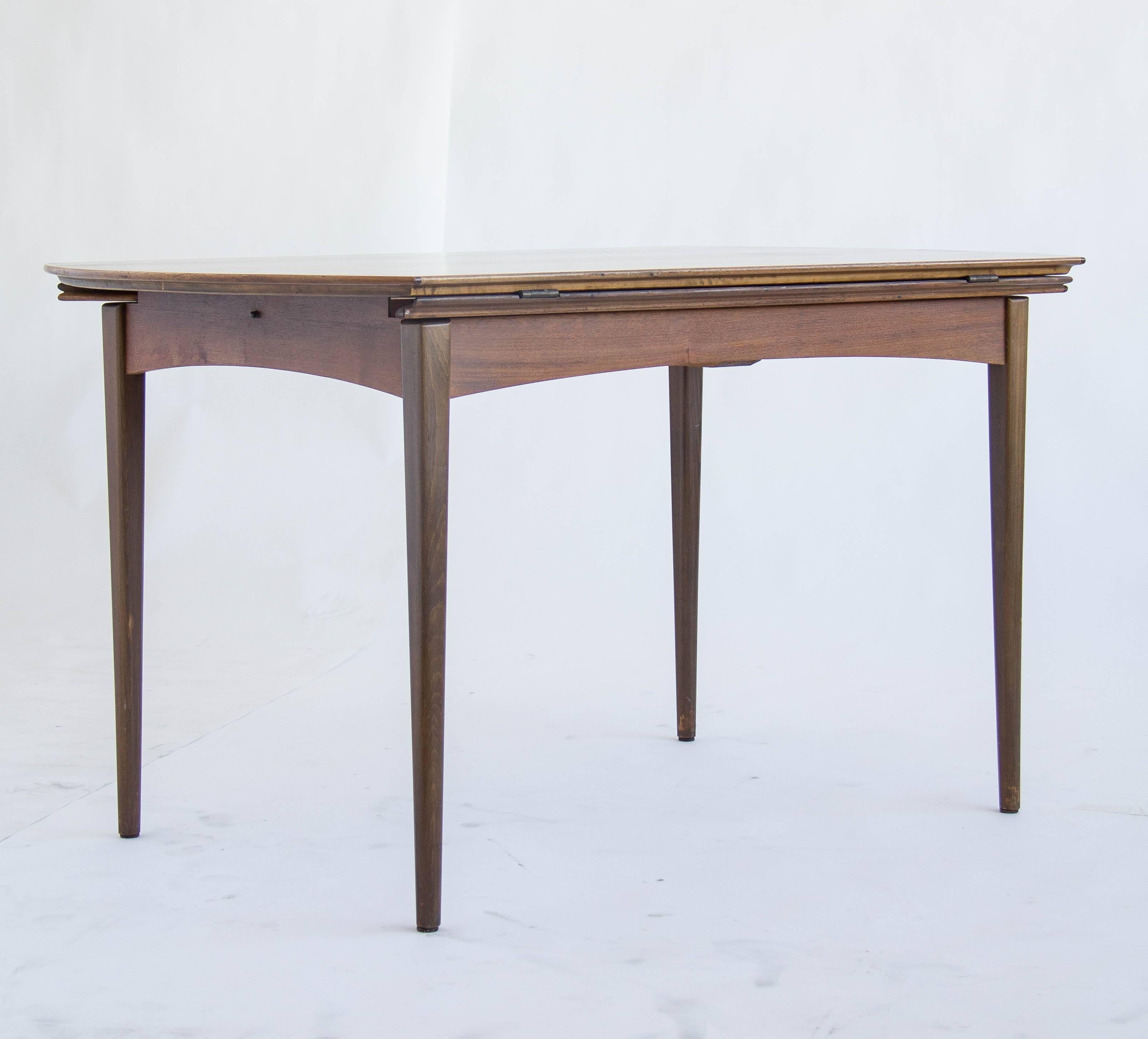Mid-Century Modern DUX of Sweden Round Drop Leaf Dining Table