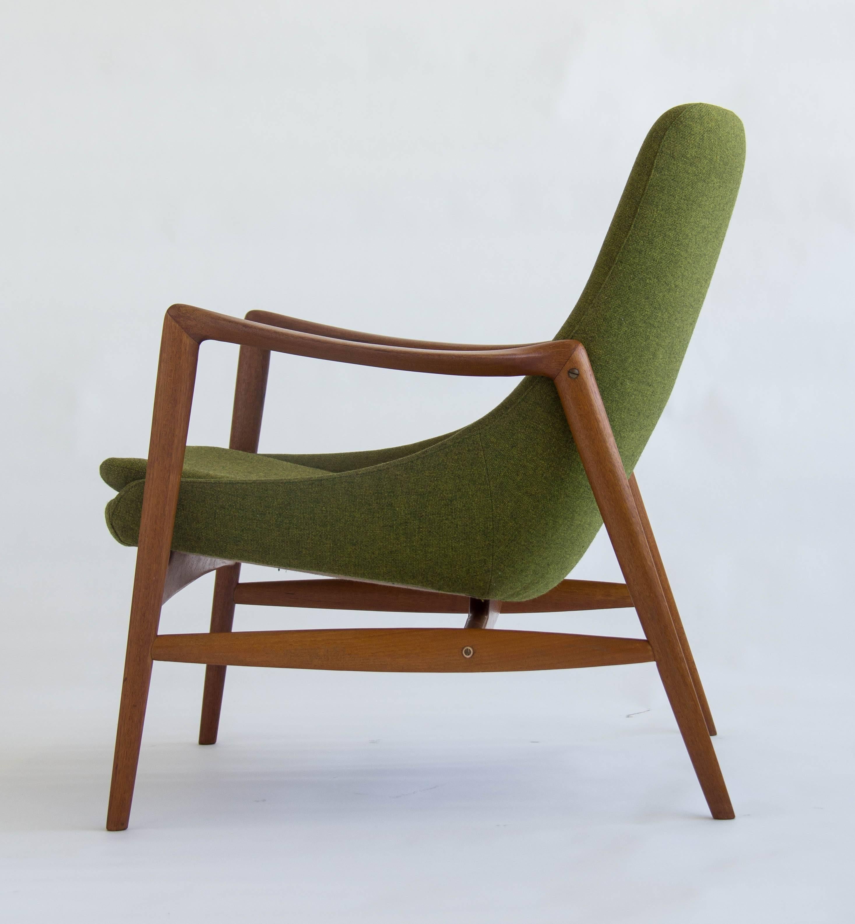 Mid-20th Century All Original Danish Pair of Teak Rastad and Relling Lounge Chairs