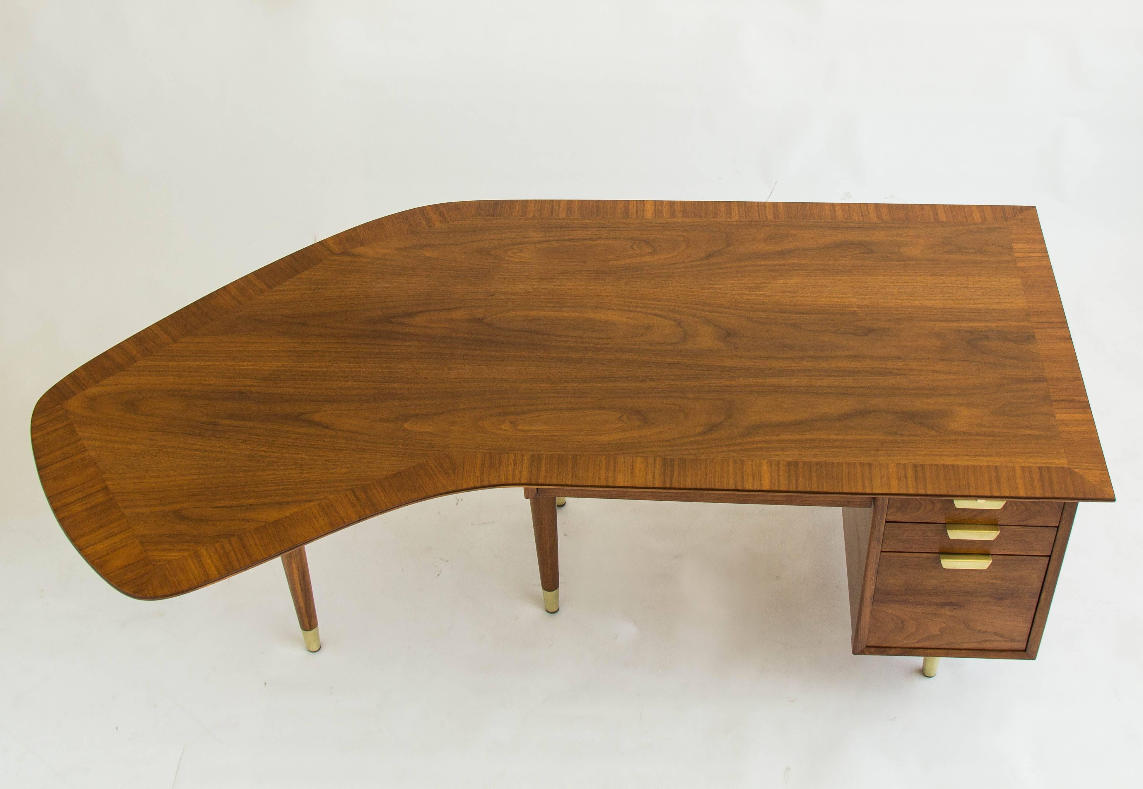 Mid-Century Modern Walnut Executive Desk by William H. Sullivan for Standard Furniture Company