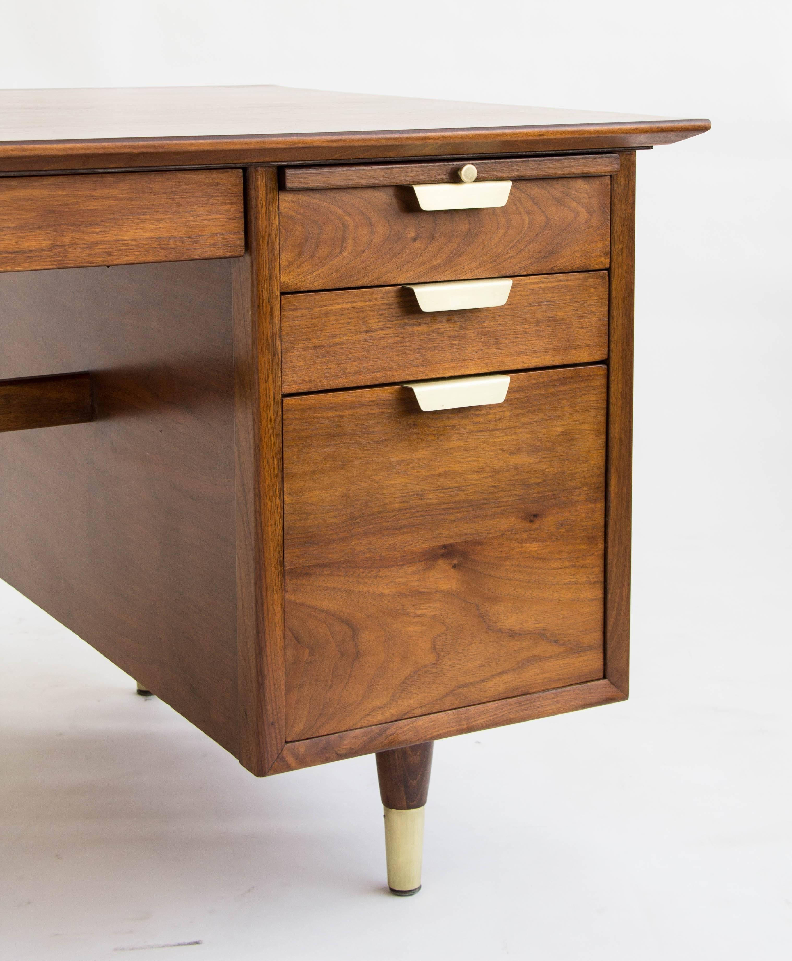 American Walnut Executive Desk by William H. Sullivan for Standard Furniture Company