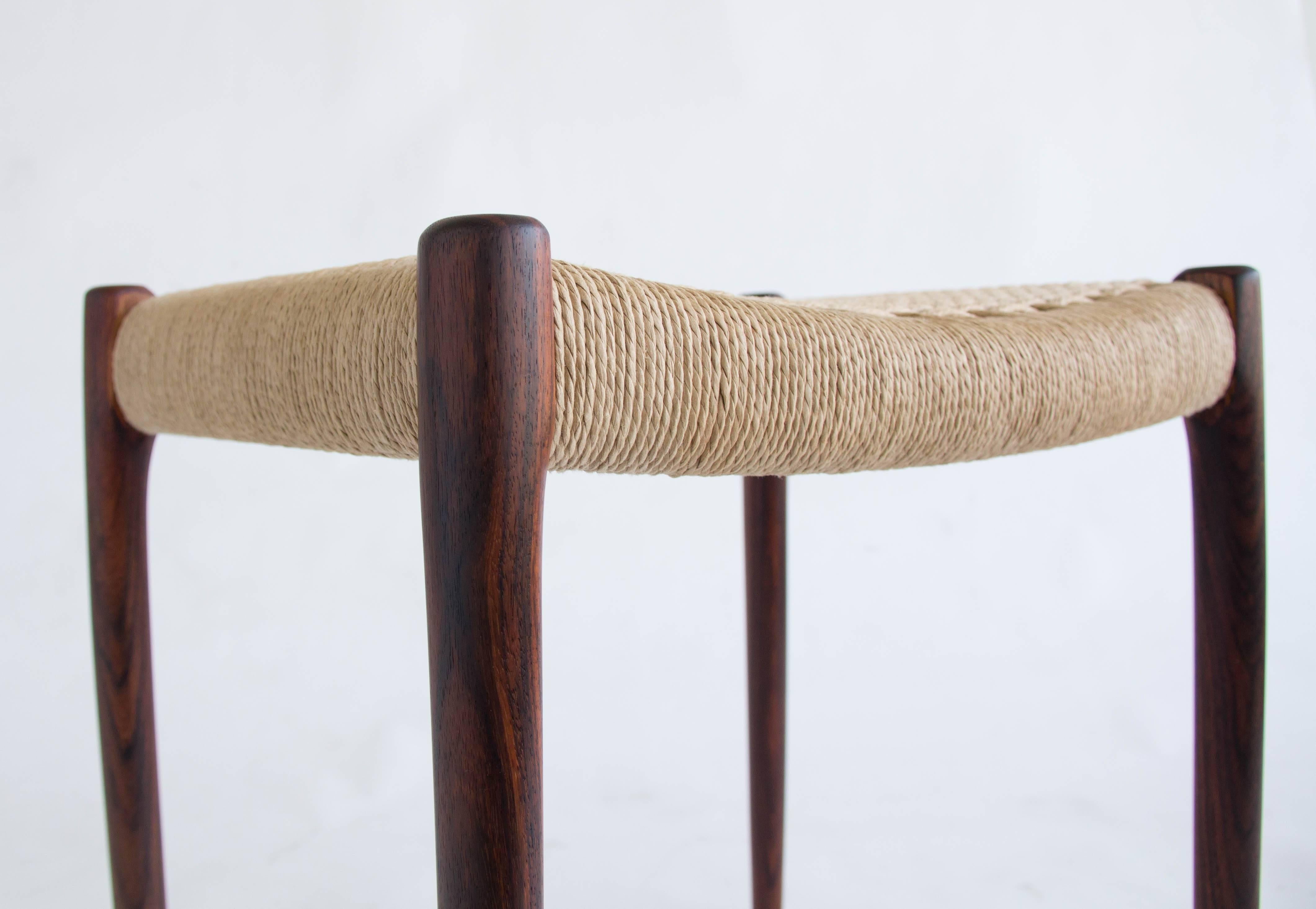 Papercord Rosewood Model 80A Ottoman by Niels Møller