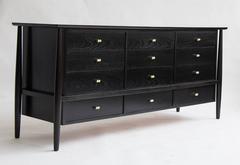 Ebonized Dresser with Brass Details by John Stuart for Mt Airy