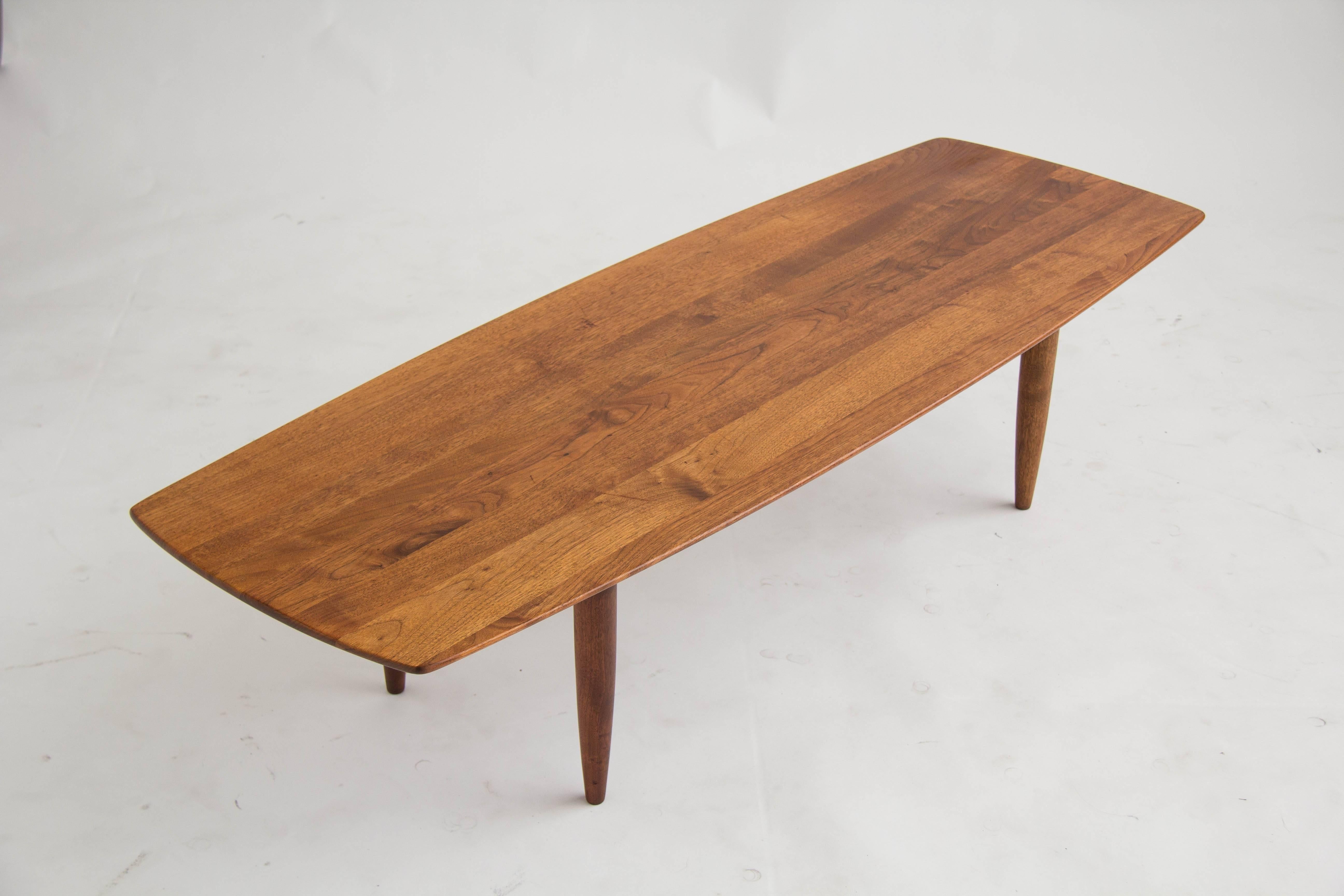mid century surfboard coffee table