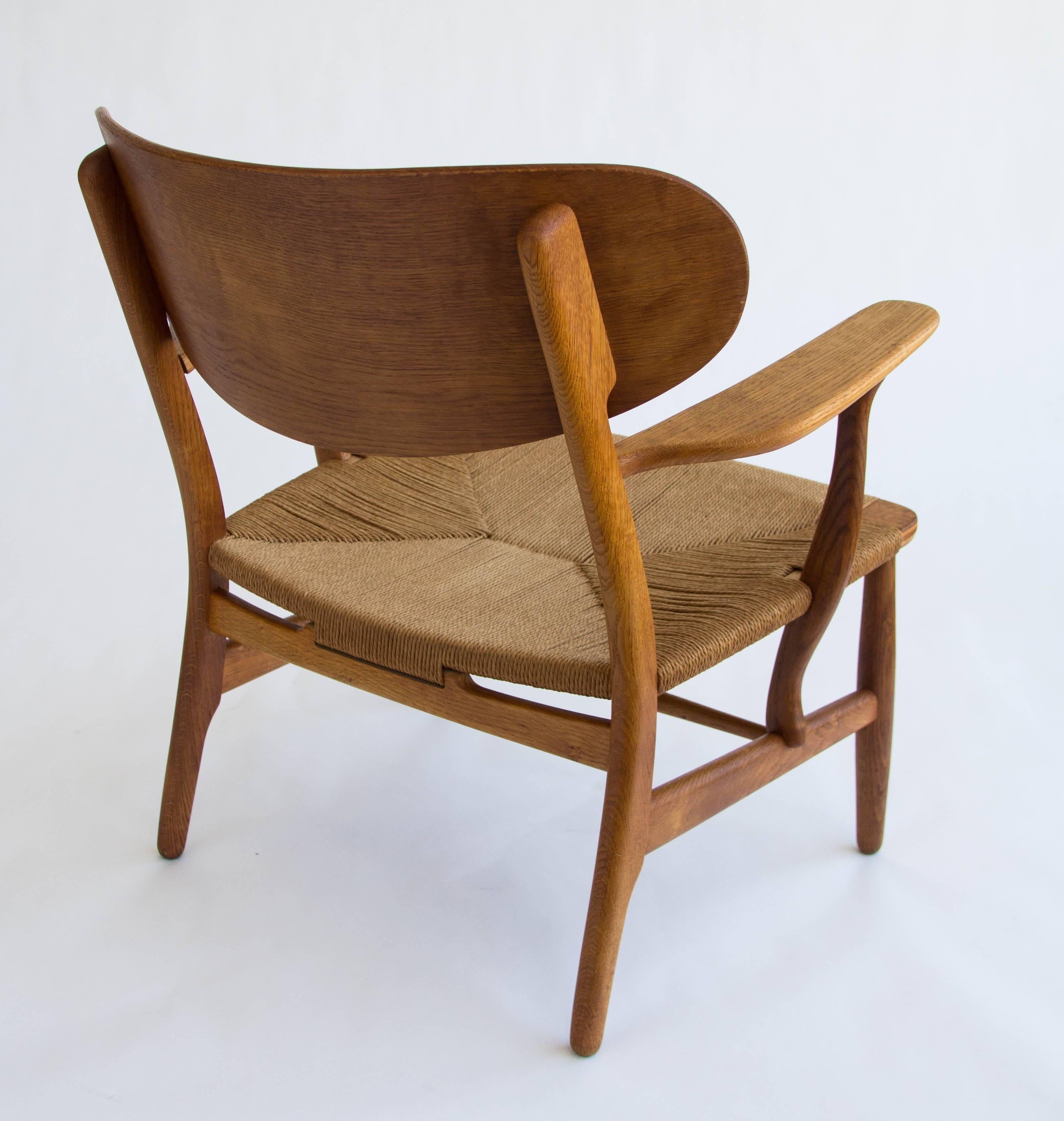 Oiled Hans Wegner CH22 Lounge Chair for Carl Hansen & Søn