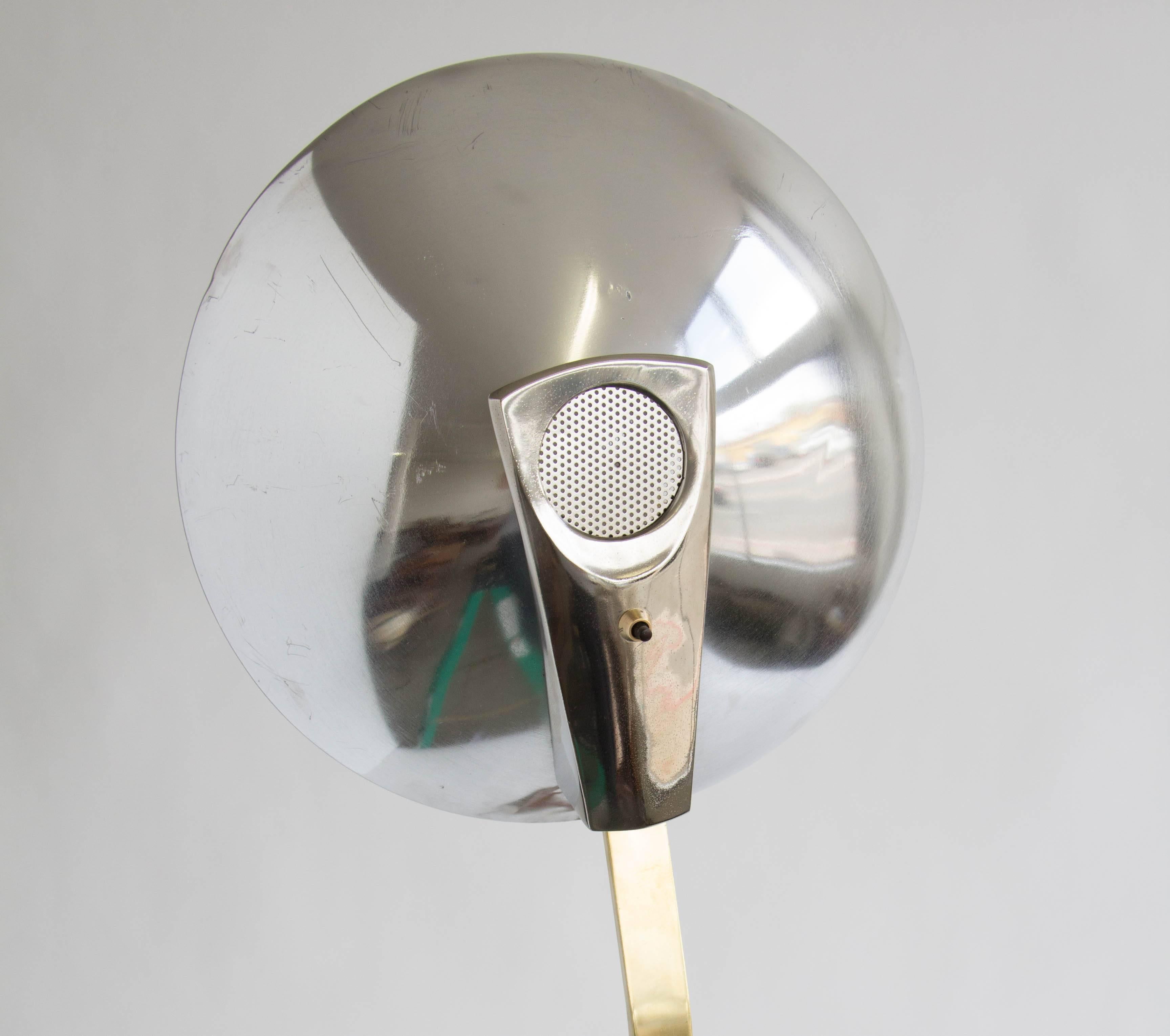 Mid-20th Century Laurel ‘Cobra’ Walnut and Brass Floor Lamp by Gerald Thurston