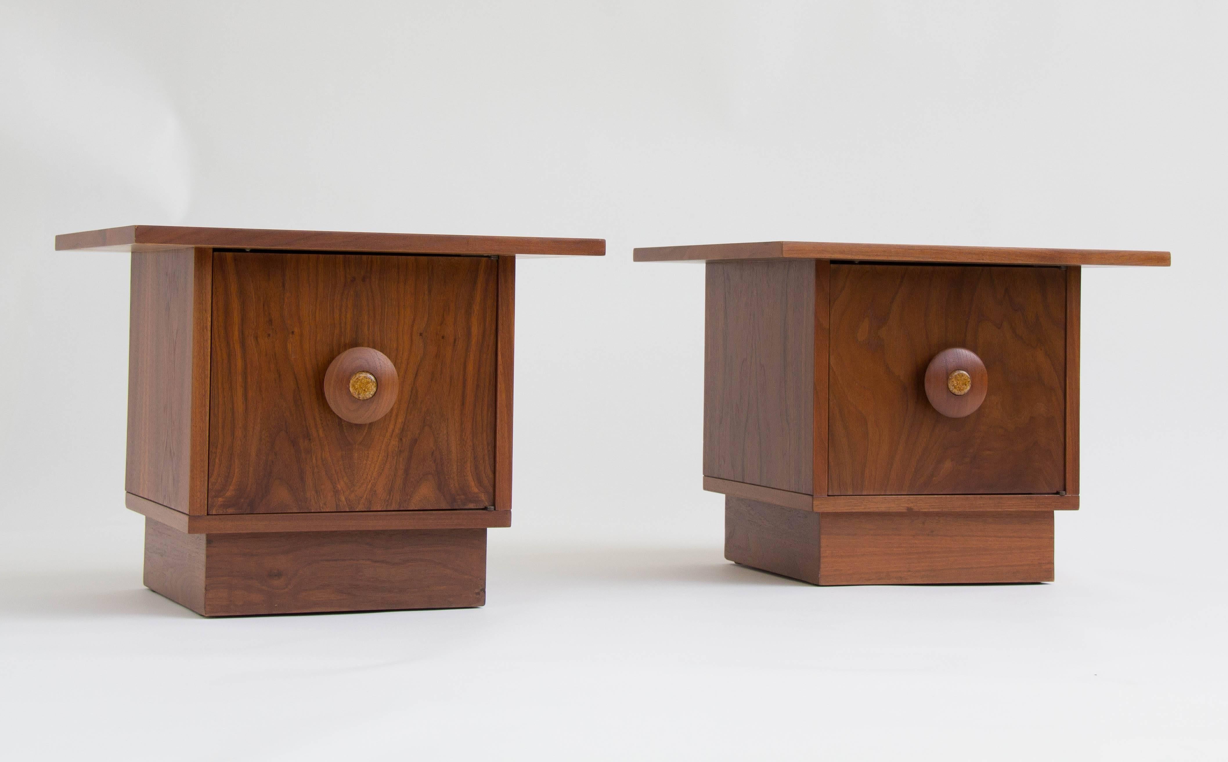 Pair of Brown Saltman Nightstands 2