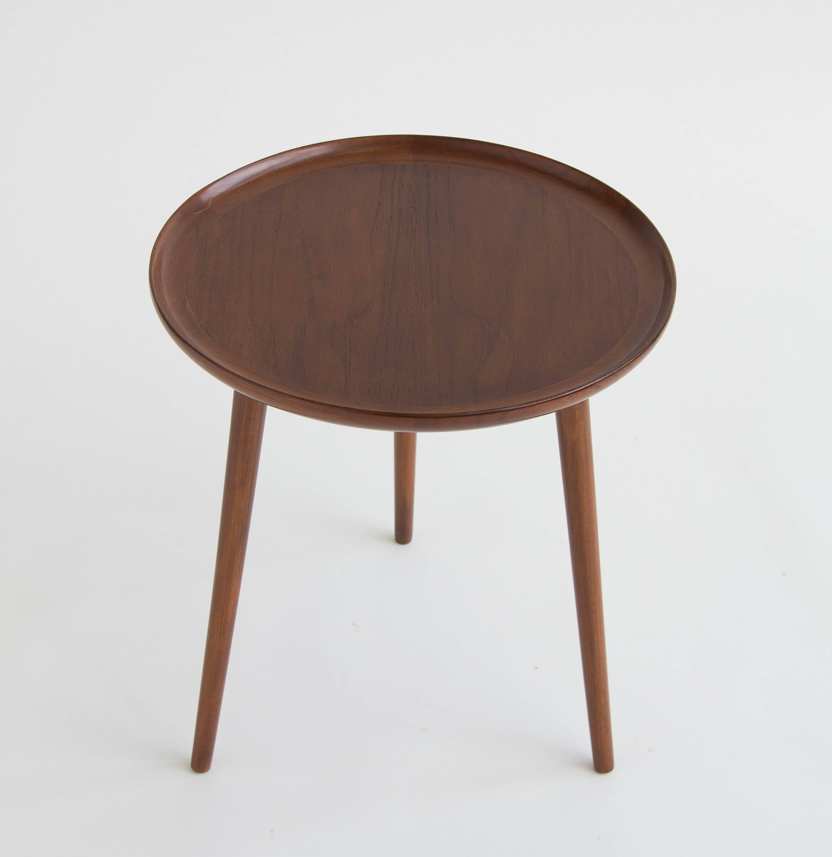 Scandinavian Modern Danish Round Tripod Table by Selig