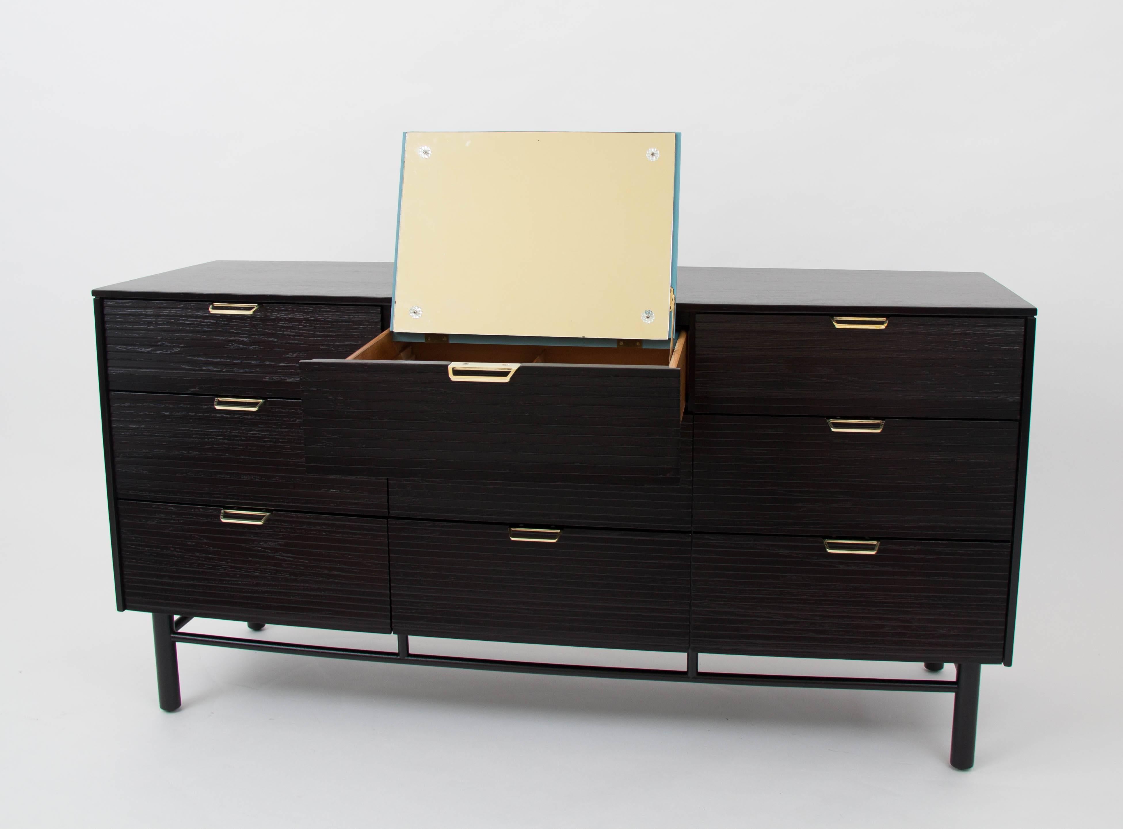 Nine-Drawer Ebonized Dresser by Raymond Loewy for Mengel 1