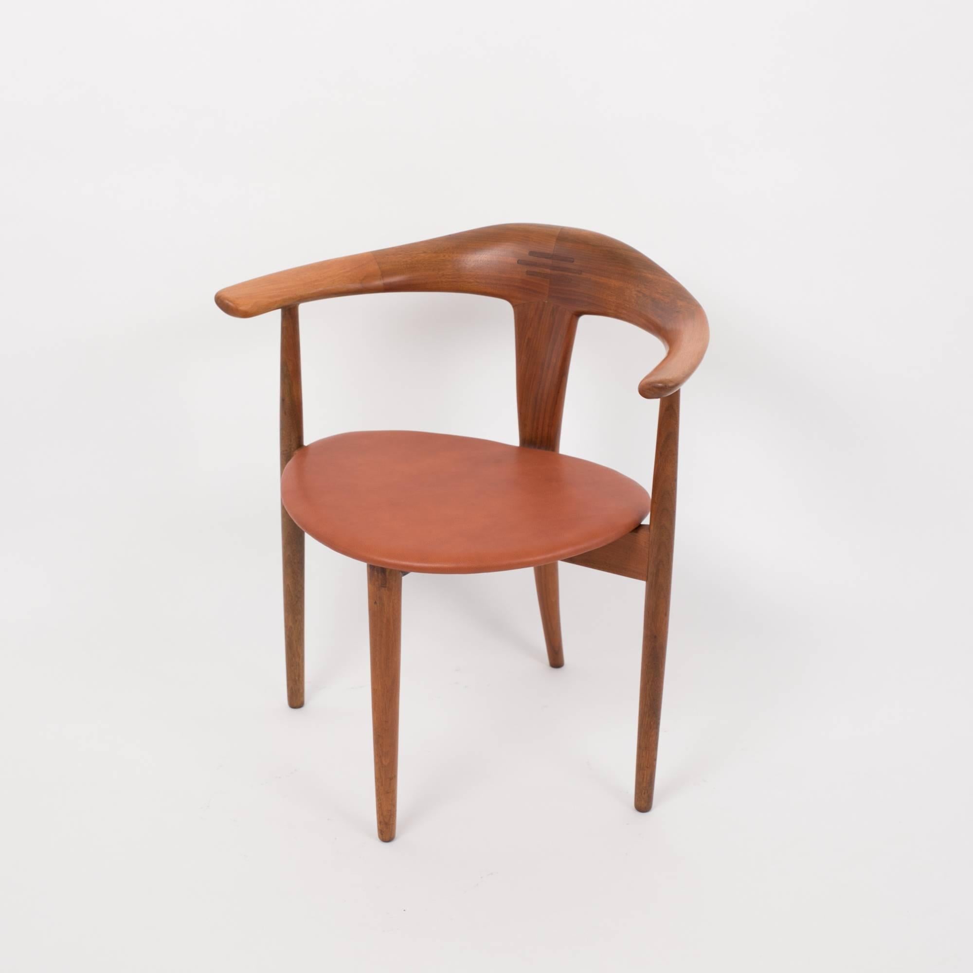 Leather Single Teak Accent Chair by Pelle Pedersen and Erik Andersen for Randers/Moreddi