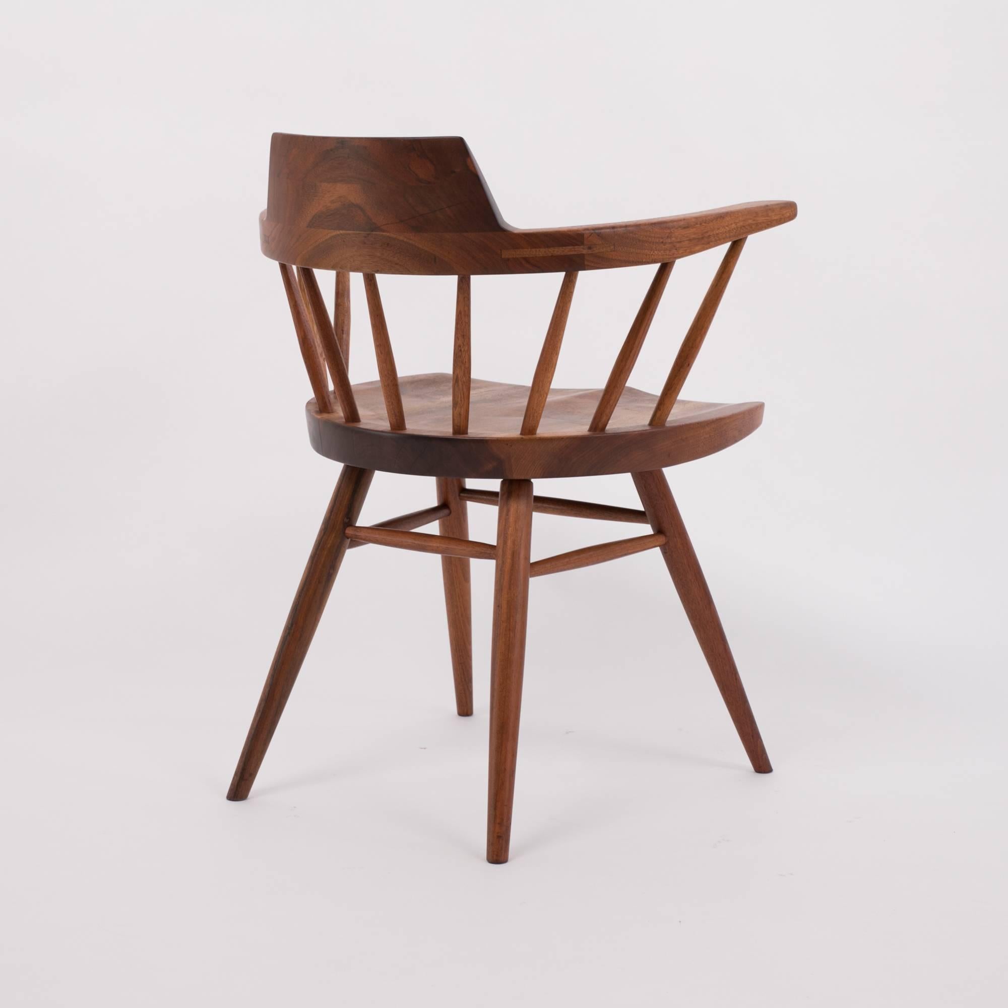 American Craftsman George Nakashima Captain Chair in Black Walnut