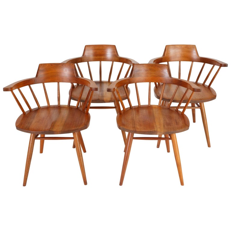 George Nakashima captain's chairs, 1958, offered by DEN