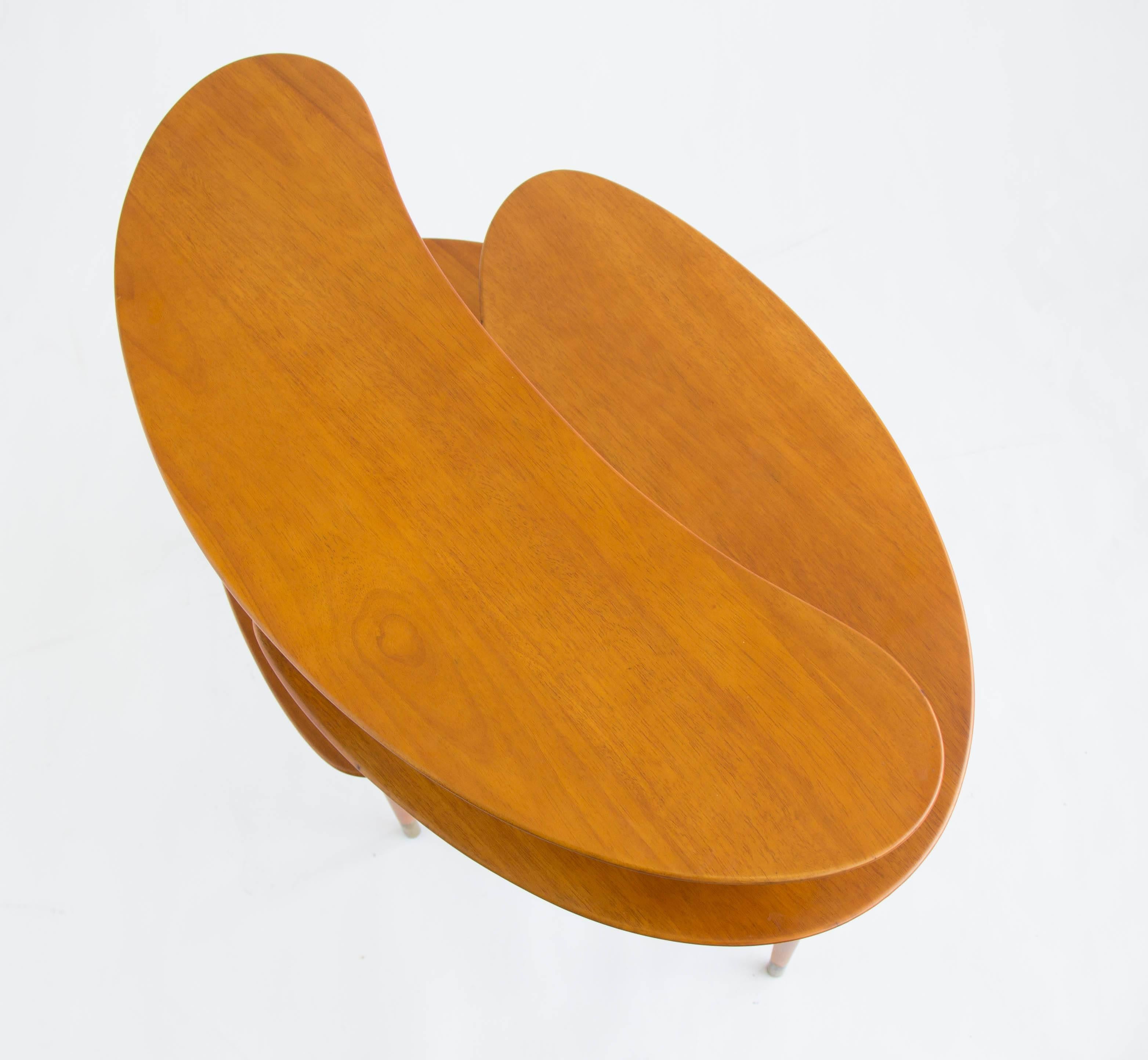 Biomorphic Three-Tier Table by John Keal for Brown Saltman In Good Condition In Los Angeles, CA