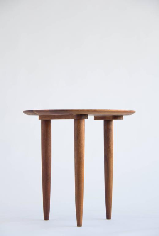 American Made Solid Walnut Round Side Table By Prelude At 1stdibs Solid Walnut Side Table Made By California Based Furniture Maker Prelude Stamped